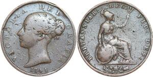 R3466 United Kingdom 1/2 Penny Victoria 1841 -> Make Offer