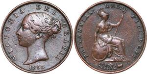R3470 United Kingdom 1/2 Penny Victoria 1853 -> Make Offer