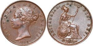 R3472 United Kingdom 1/2 Penny Victoria 1853 XF+++ -> Make Offer