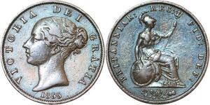 R3473 United Kingdom 1/2 Penny Victoria 1855 -> Make Offer