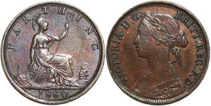 R3487 United Kingdom Farthing Victoria Toothes borders 1860 -> Make Offer