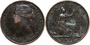 R3495 United Kingdom Farthing Victoria 1873 -> Make Offer