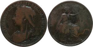 R3520 United Kingdom One Penny Victoria 1900 -> Make Offer