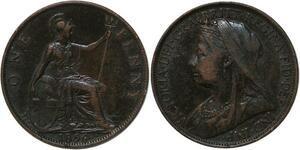 R3528 United Kingdom One Penny Victoria 1896 -> Make Offer