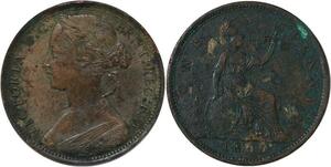 R3540 United Kingdom One Penny Victoria 1865/3 -> Make Offer