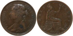 R3555 United Kingdom 1/2 Penny Victoria 1890 -> Make Offer