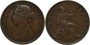 R3556 United Kingdom 1/2 Penny Victoria 1887 -> Make Offer