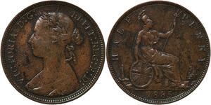 R3557 United Kingdom 1/2 Penny Victoria 1885 AU -> Make Offer