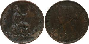 R3564 United Kingdom 1/2 Penny Victoria 1870 -> Make Offer