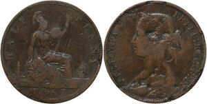 R3572 United Kingdom 1/2 Penny Victoria 1861 -> Make Offer