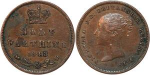 R3575 United Kingdom 1/2 Farthing Victoria 1843 -> Make Offer