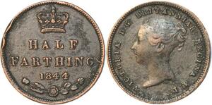 R3576 United Kingdom 1/2 Farthing Victoria 1844 -> Make Offer