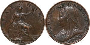 R3584 United Kingdom Farthing Victoria 1899 AU -> Make Offer