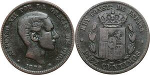 R3854 Spain 10 Centimos Alfonso XII 1879 OM -> Make Offer