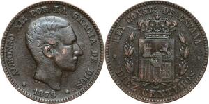 R3855 Spain 10 Centimos Alfonso XII 1879 OM -> Make Offer