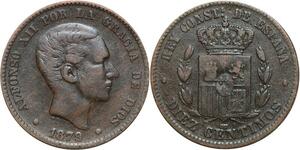 R3858 Spain 10 Centimos Alfonso XII 1879 OM -> Make Offer