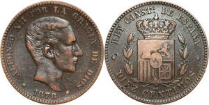 R3864 Spain 10 Centimos Alfonso XII 1878 OM -> Make Offer