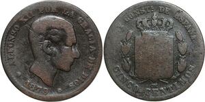 R3877 Spain 5 Centimos Alfonso XII 1879 OM -> Make Offer