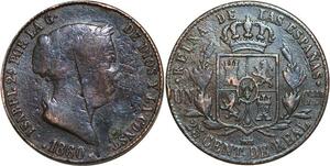 R3887 Spain 25 Centimos Isabel II 1860 Aqueduct -> Make Offer