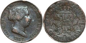 R3889 Spain 25 Centimos Isabel II 1858 Aqueduct -> Make Offer