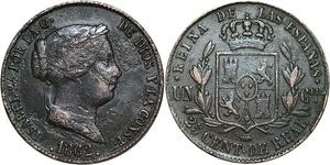 R3893 Spain 25 Centimos Isabel II 1862 Aqueduct -> Make Offer