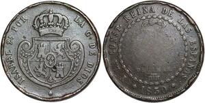 R3982 Spain 1/2 Real Isabel II 1850 Segovia -> Make Offer