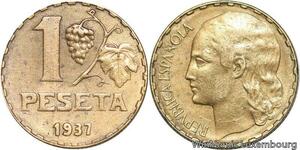 R4016 Spain 1 Peseta Republique 1937 -> Make offer