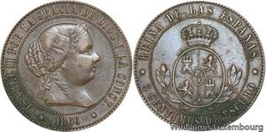 R4018 Spain 5 Centimos Isabel II 1866 8 pointed star Barcelona -> Make offer