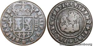 R4019 Spain 4 Maravedis Philip V 1719 Barcelona -> Make Offer