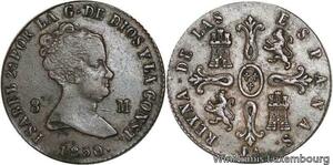 R4020 Spain 8 Maravedis Isabel II 1850 Jubia -> Make offer