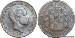 R4027 Spain 10 Centimos Alfonso XII 1879 OM -> Make offer