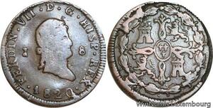 R4031 Spain 8 Maravedis Ferdinand VII 1820 Jubia -> Make offer