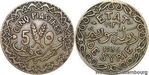R4044 Syria 5 Piastres Etat de Syrie 1936 (a) Paris -> Make offer
