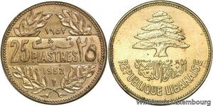 R4051 Lebanon 25 Piastres Cedar tree 1952 AU -> Make offer