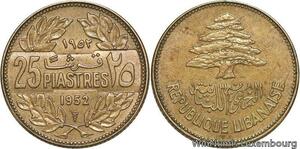 R4052 Lebanon 25 Piastres Cedar tree 1952 AU -> Make offer