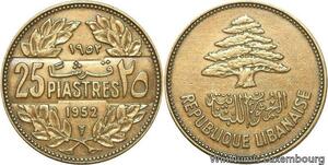 R4055 Lebanon 25 Piastres Cedar tree 1952 -> Make offer