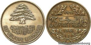 R4056 Lebanon 25 Piastres Cedar tree 1961 -> Make offer