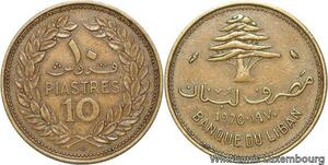 R4071 Lebanon 10 Piastres Cedar Tree 1970 (a) Paris -> Make offer