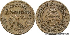 R4083 Lebanon 2 Piastres Syrienne 1924 (a) Paris -> Make offer