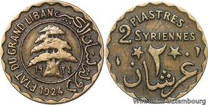 R4084 Lebanon 2 Piastres Syrienne 1924 (a) Paris -> Make offer