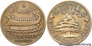R4088 Lebanon 2 Piastres Boat Cedar Tree 1925 (a) Paris -> Make offer
