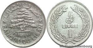 R4108 Lebanon 1 Livre  Cedar Tree Republique Liban 1975 