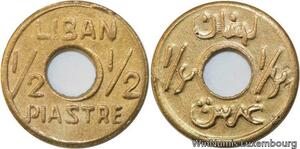 R4122 Lebanon 1/2 Piastre French Mandate WWII Emergency Issue ND 1941 UNC >Offer