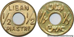 R4123 Lebanon 1/2 Piastre French Mandate WWII Emergency Issue ND 1941 UNC >Offer