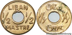 R4124 Lebanon 1/2 Piastre French Mandate WWII Emergency Issue ND 1941 AU > Offer