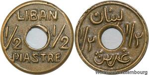 R4125 Lebanon 1/2 Piastre French Mandate WWII Emergency Issue ND 1941