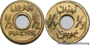 R4126 Lebanon 1/2 Piastre French Mandate WWII Emergency Issue ND 1941 UNC >Offer