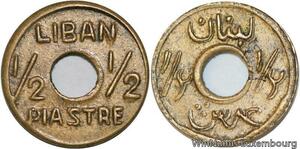 R4127 Lebanon 1/2 Piastre French Mandate WWII Emergency Issue ND 1941