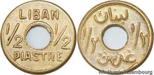 R4128 Lebanon 1/2 Piastre French Mandate WWII Emergency Issue ND 1941 AU