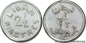 R4132 Lebanon 2 1/2 Piastres French Mandate WWII Emergency Issue ND 1941